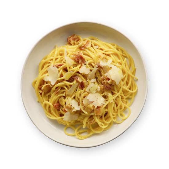 Image recette du jour, Pâtes à la "carbonara" à la française (4 personnes)